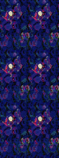 Çiçek desenli çizim. Raster illüstrasyonu. Mavi ve siyah renkli Asyalı tekstil.