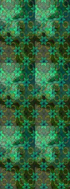 Düz Çiçek Elementleri Tasarımı. Yeşil renkli çiçekler. Renkli Yaz Temalı eskiz kalıbı. Raster illüstrasyonunda çiçek deseni çizimi.