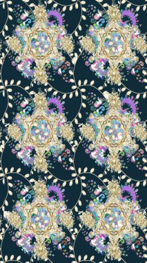 Üst manzara, yumuşak stil. Sevgililer günü ve tebrik kartı konsepti için şık bir davetiye. Mavi renkte manzaralı çiçek deseni. Çiçek kompozisyonu, el boyası, hassas şablon..