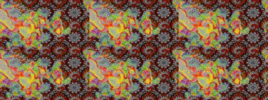 Sketch Floral Pattern in Raster illustration. Fancy fabric pattern. Colour Spring Theme sketch pattern Background. Flat Flower Elements Design.