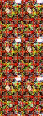 Vadinin çiçekleri kırmızı ve siyah renklerde. Raster çiçek desenleri çiziyor..