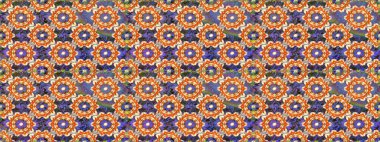 Altın karalama fantezi yapraklarından Raster soyut çiçek çelengi ve turuncu ve bej renkli bir çiçek. El yapımı dekoratif çerçeve, albüm kapağı, tebrik kartı, klasik Art deco tarzı.