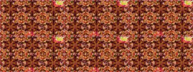 Raster illüstrasyonu. Kusursuz soyut bir arkaplan. Oriental raster klasik kahverengi, kırmızı ve altın desenli.
