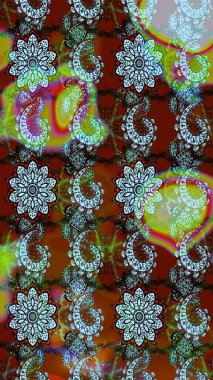 Renkli çiçekler. Raster illüstrasyonunda çiçek deseni çizimi.