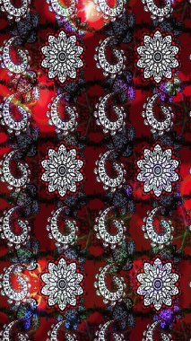 Raster çiçek desenli çiçek deseni, yapraklar, dekoratif elementler, sıçrama, lekeler, el çizimi kontur çizgileri ve Doodle çizim stili, grafik raster çizim çizimi.