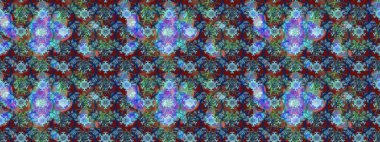 Dallı bahar çiçekleri ile desen, mavi ve kahverengi renkler ile çiçek silueti. Raster deseni.