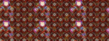 Kahverengi ve kırmızı renkte çiçekler. Çiçekli karalama şeklinde Raster çiçek deseni. Yumuşak, bahar çiçekli arka plan.