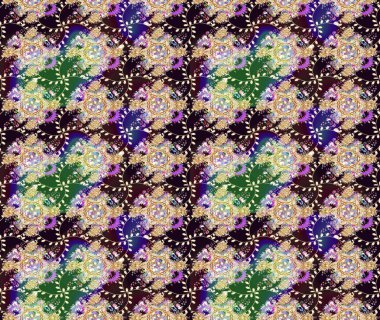 Raster deseni. Bahar çiçekleriyle desen dalla, bej renklerle çiçek siluetiyle.