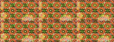 Kahverengi ve turuncu renklerde altın tekrarlayan elementlerle soyut arkaplan. Kusursuz oryantal klasik altın desen.