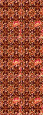 Raster illüstrasyonu. Kusursuz soyut bir arkaplan. Oriental raster klasik kahverengi ve altın desenli.