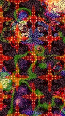 Siyah ve kahverengi renkte siyah ve kahverengi papatya deseni. Raster illüstrasyonu. Siyah ve kahverengi renklerde.