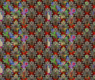 Küçük bir çiçekte eskiz deseni. Hoş bir çiçek geçmişi var. Güzel kumaş deseni. Raster illüstrasyonu.