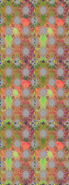 Renkli Yaz Temalı Kusursuz Arkaplan. Gri ve kahverengi renkli çiçekler. Düz Çiçek Elementleri Tasarımı. Raster illüstrasyonunda trendsiz çiçek deseni.