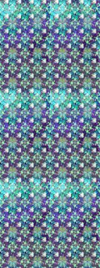 Raster illüstrasyonu. Mor renklere karalamalar çizilmiş çiçek deseni.