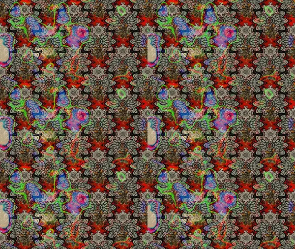 Küçük bir çiçekte eskiz deseni. Hoş bir çiçek geçmişi var. Güzel kumaş deseni. Raster illüstrasyonu.