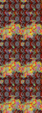 Raster illüstrasyonu. Çiçekli güzel suluboya desen. Gri ve kırmızı renklerde.