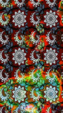 Siyah ve kırmızı renkte manzaralı çiçek deseni. Sevgililer günü ve tebrik kartı konsepti için şık bir davetiye. Üst manzara, yumuşak stil. Çiçek kompozisyonu, el boyası, hassas şablon..