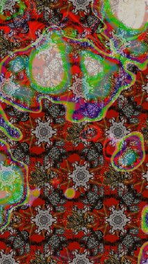 Soyut çiçek çizim kalıbı arka planı. Raster illüstrasyonu. Raster deseni. Gri ve kahverengi renklerde. Küçük çiçekte sevimli çiçek deseni var..