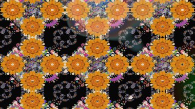 Arkaplan dokusu, duvar kağıdı, çiçek temalı siyah renkler. Soyut etnik raster çizim kalıbı. Kabile sanatı boho baskısı, klasik çiçek arkaplanı.