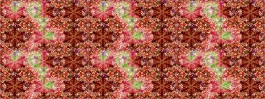 Raster oryantal süs. Kırmızı ve kahverengi renklerde altın desenli altın elementler. Kusursuz altın desen.