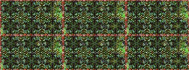 Yeşil ve gri renkte desen. Kına dövmeli süs çiçekleri, altın çıkartmalar, mehndi ve yoga tasarımı, kartlar ve parmak izleri. Raster altın mehndi kusursuz desen.