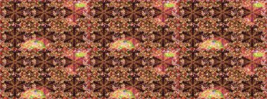 Kahverengi ve bej renklerde altın elementlerle geleneksel altın sarısı desen. Barok tarzında kusursuz bir doğulu süsü..