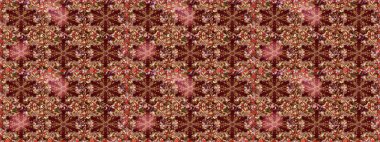 Duvar kâğıdı barok, İspanyol kumaşı. Kahverengi ve kırmızı renklerde altın elementler. Kusursuz raster arka plan. Şık bir grafik desen. Çiçek deseni.
