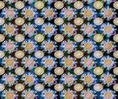 Tarafsız ve mavi renkte çiçekler. Nazik, narin çiçek arkaplanı. Raster çiçek desenli ve çiçekli..