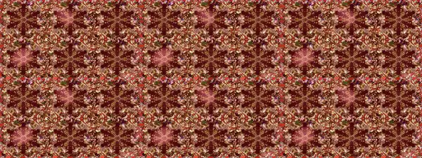 Kahverengi ve kırmızı renklerde altın elementler. Çiçek deseni. Duvar kâğıdı barok, İspanyol kumaşı. Kusursuz raster arka plan. Şekil grafik deseni.