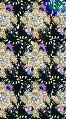 Çiçeksel gri çizim deseni. Raster çiçek izi. Klasik taslak çizimi.