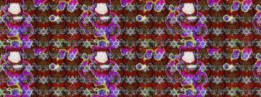 Çiçek ve yapraklı karalama şeklinde Raster çiçek deseni. Gri ve kırmızı renklerde bahar çiçekleri. Raster illüstrasyonu.