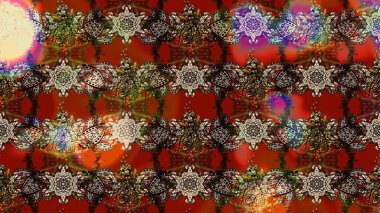 Hint çiçek liyada madalyon deseni. Etnik Mandala süsü. Tekstil, tebrik kartı, boyama kitabı, telefon kılıfı baskı için kullanılabilir. Raster Kına dövme tarzı.