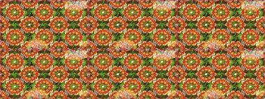 Kusursuz soyut bir arkaplan. Raster illüstrasyonu. Oriental raster klasik kahverengi, turuncu ve altın desenli.