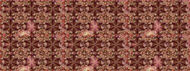 Dekoratif simetri arabesk. Raster illüstrasyonu. Doğum günü kartı, davetiye ya da afiş için iyidir. Kahverengi ve bej renklerde altın. Kusursuz ortaçağ çiçek desenleri..