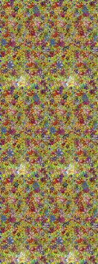 Raster dikişsiz çiçek deseni. Vadinin çiçekleri yeşil ve kahverengi renklerde.