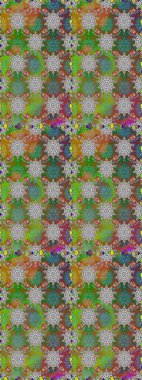 Raster illüstrasyonu. Yumuşak, yeşil ve kahverengi renklerde bahar çiçekleri. Çiçek ve yapraklı karalama şeklinde Raster çiçek deseni.