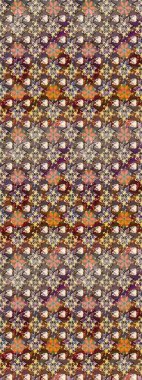 Çiçekli karalama şeklinde Raster çiçek deseni. Kahverengi renkli çiçekler. Yumuşak, yaz çiçekli arka plan.