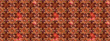 Geleneksel oryantasyon süsü. Klasik raster sarısı, kusursuz desen. Klasik klasik klasik arka plan. Kahverengi ve kırmızı renklerde altın elementlerle kusursuz desen.