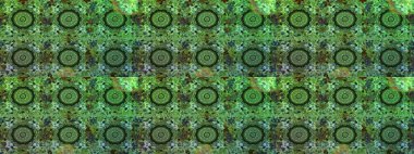 Yeşil ve gri renklerde altın elementlerle kusursuz desen. Kusursuz altın desen. Raster doğulu süsü.
