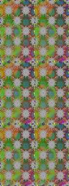 Raster illüstrasyonu. Yumuşak, yeşil ve kahverengi renklerde bahar çiçekleri. Çiçek ve yapraklı karalama şeklinde Raster çiçek deseni.