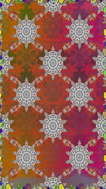 Vadinin çiçekleri kahverengi renklerde. Çiçeksiz desenlerin çizimi.