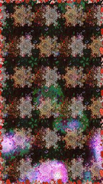 Çiçekler, yapraklar, dekoratif elementler, sıçramalar, lekeler, el çizimleri çizimleri ve Doodle çizimleri, grafik raster çizimleri.