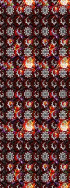 El çizimi çiçek çizimi deseni (fayans). Şirin çiçekli, desenli, siyah ve kahverengi renkli bir eskiz deseni. Tekstil için suluboya çizim deseni.