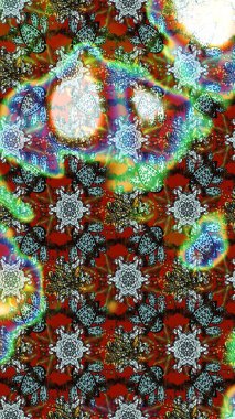 Raster illüstrasyonu. Tekstil veya kitap kapakları, imalat, duvar kağıtları, baskı, hediye paketi ve yapıştırma kitabı için çiçek eskizi geçmişi. Küçük ölçekli çiçeklerdeki basit sevimli desen.