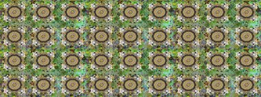 Gri ve yeşil renklerdeki altın desenli altın elementler. Süslü raster dekorasyonu. Barok tarzında duvar kağıdı tasarımı için kusursuz damaske deseni arkaplanı.