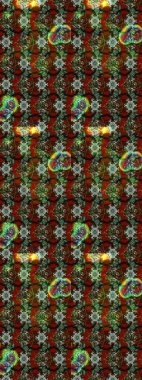 Çiçekli karalama şeklinde Raster çiçek deseni. Yeşil ve kahverengi renkli çiçekler. Nazik, narin çiçek arkaplanı.