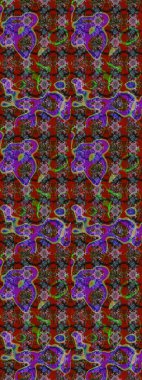 Düz Çiçek Elementleri Tasarımı. Kahverengi ve kırmızı renkte çiçekler. Raster illüstrasyonundaki çiçek desenli çizim. Renkli Bahar Teması çizim şablonu.