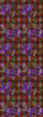 Düz Çiçek Elementleri Tasarımı. Kahverengi ve kırmızı renkte çiçekler. Raster illüstrasyonundaki çiçek desenli çizim. Renkli Bahar Teması çizim şablonu.