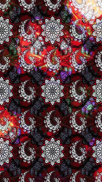 Raster illüstrasyonu. Yumuşak, bahar çiçekleri siyah ve kırmızı renklerde. Çiçek ve yapraklı karalama şeklinde Raster çiçek deseni.