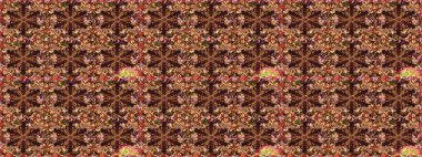 Çiçek süsü kumaş deseni, cam, çiçek desenli metal kahverengi ve bej renklerinde altın elementler. Klasik raster altın pürüzsüz desen.